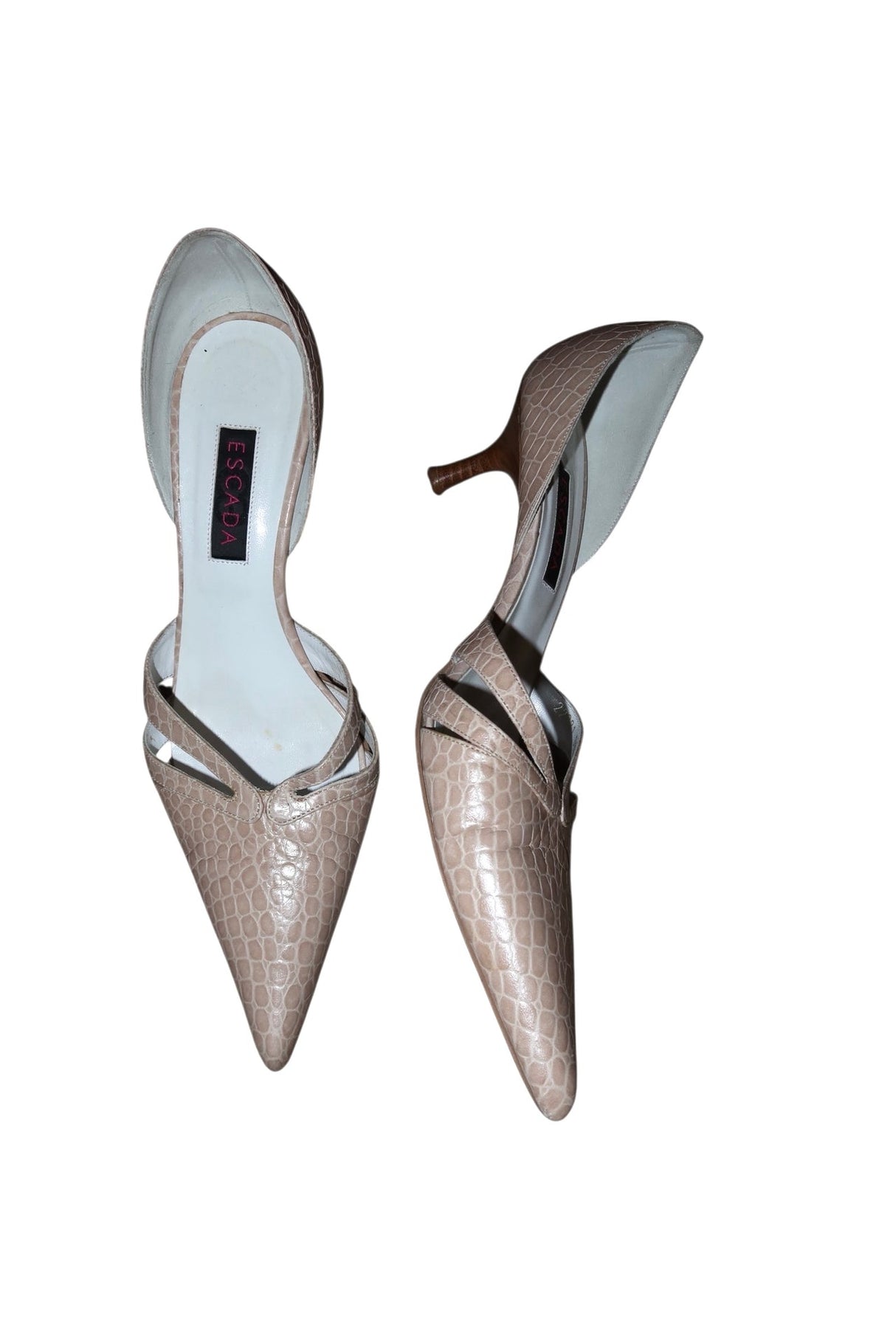 Escada beige embossed leather heels (37.5)