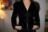 Rare antique velvet blazer with frog closures and braided detail size M