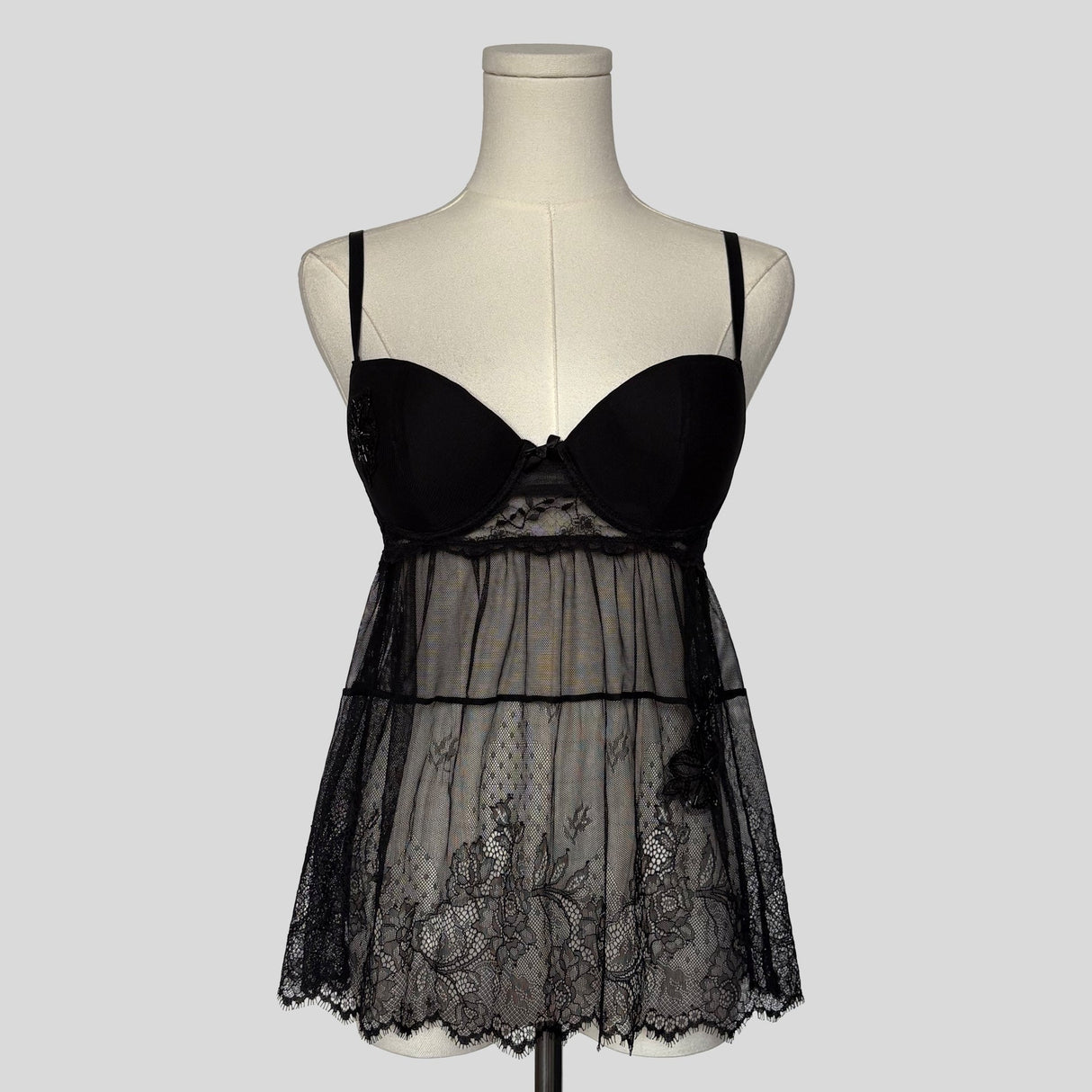 Lace embellished underwire babydoll top
