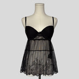 Lace embellished underwire babydoll top