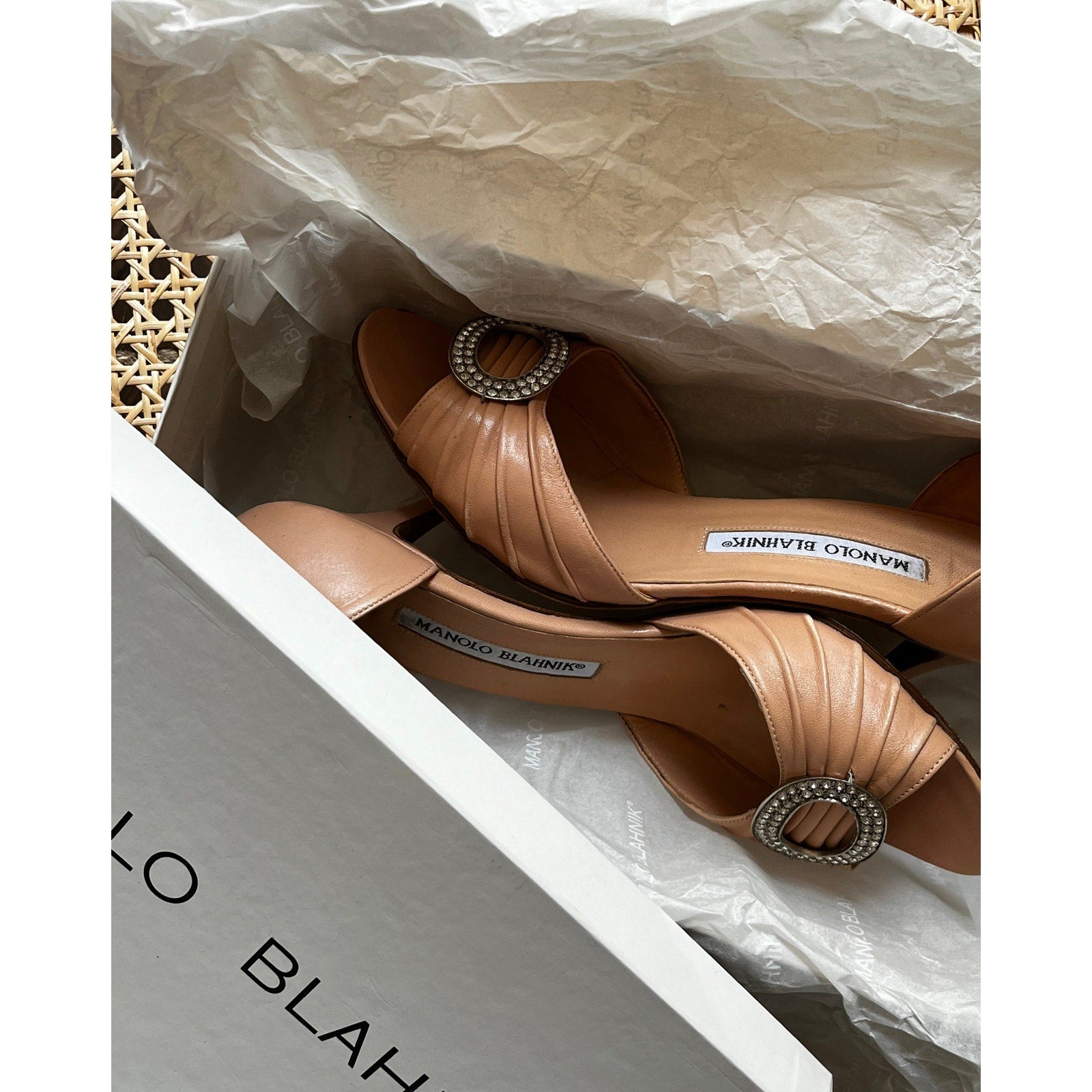 Manolo Blahnik Embelished D'Orsay Heels