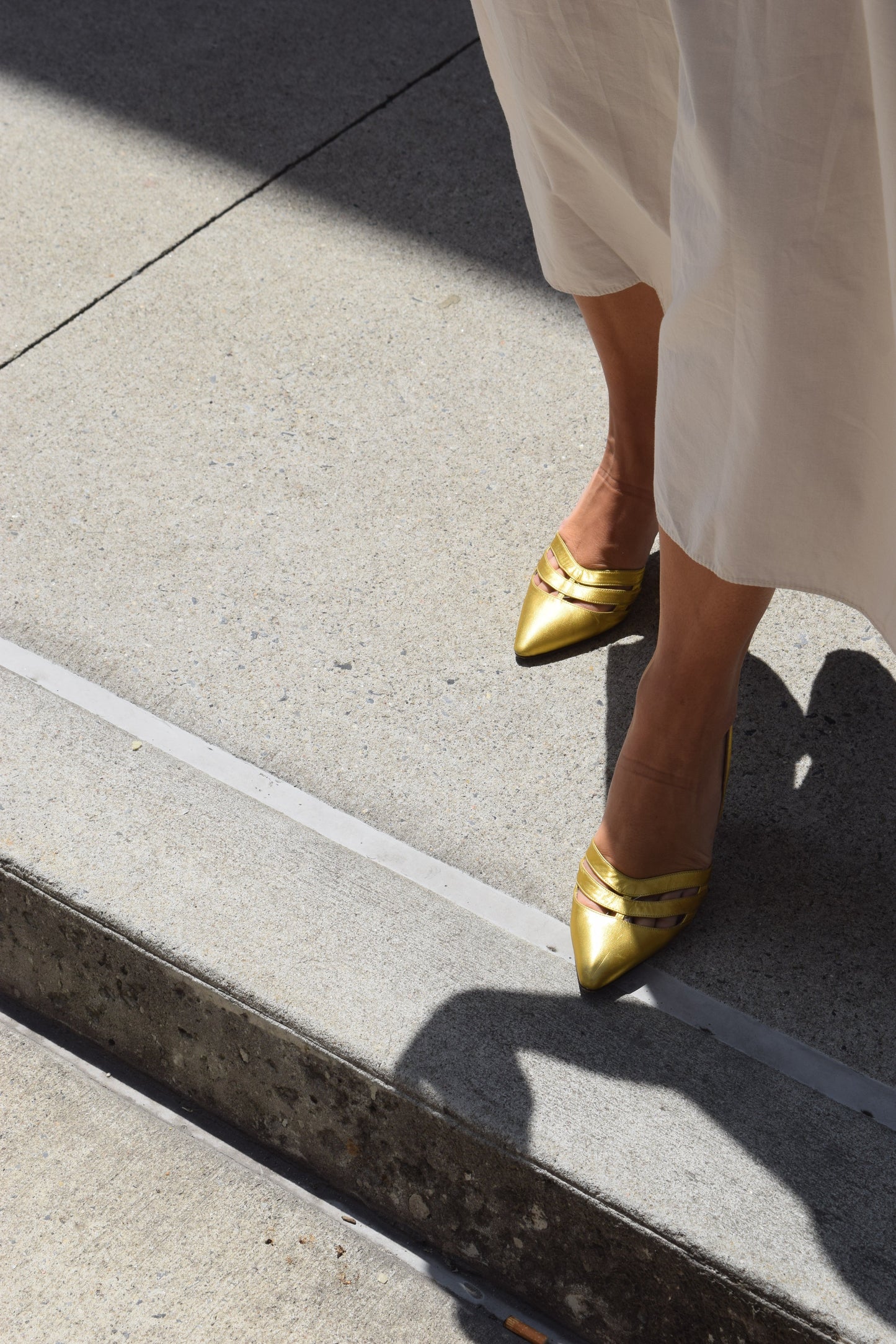 Manolo Blahnik Gold Slingback Pumps