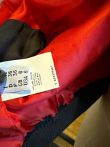 Moschino Size 6 Red & Black Wool Knit Cropped Bomber Jacket