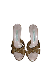 Brown Knotted Manolo Blahnik Mules