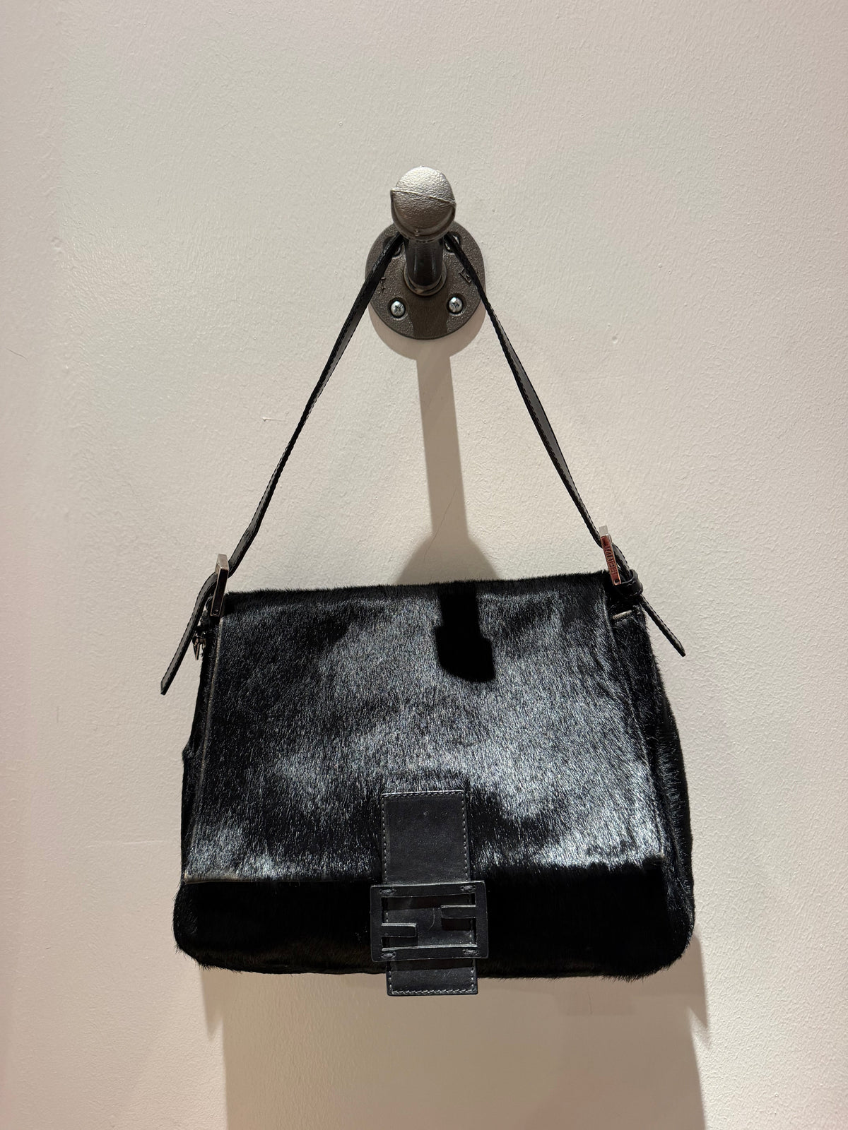 “As Is” Fendi Ponyhair Black Mama Baguette TUV #26135