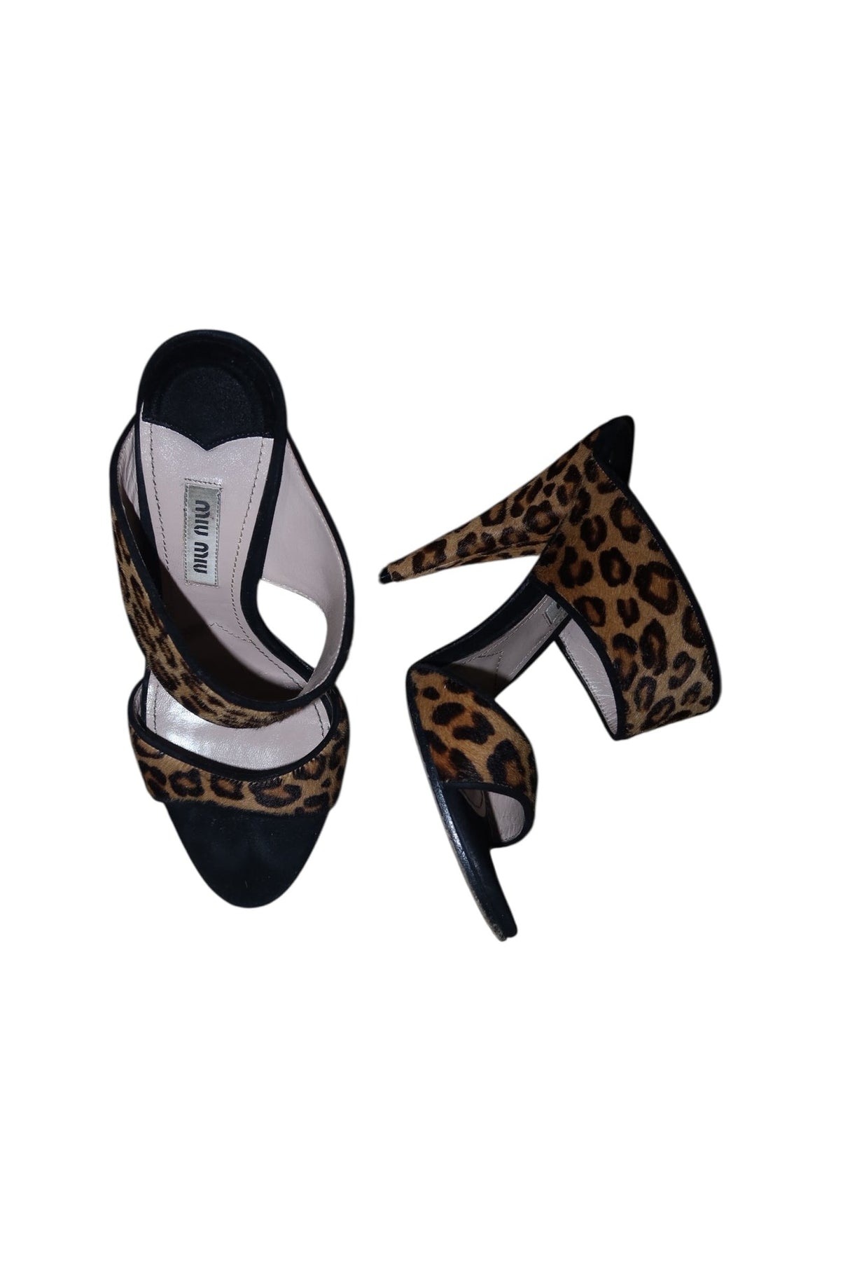 Miu Miu leopard ponyhair heels (35.5)