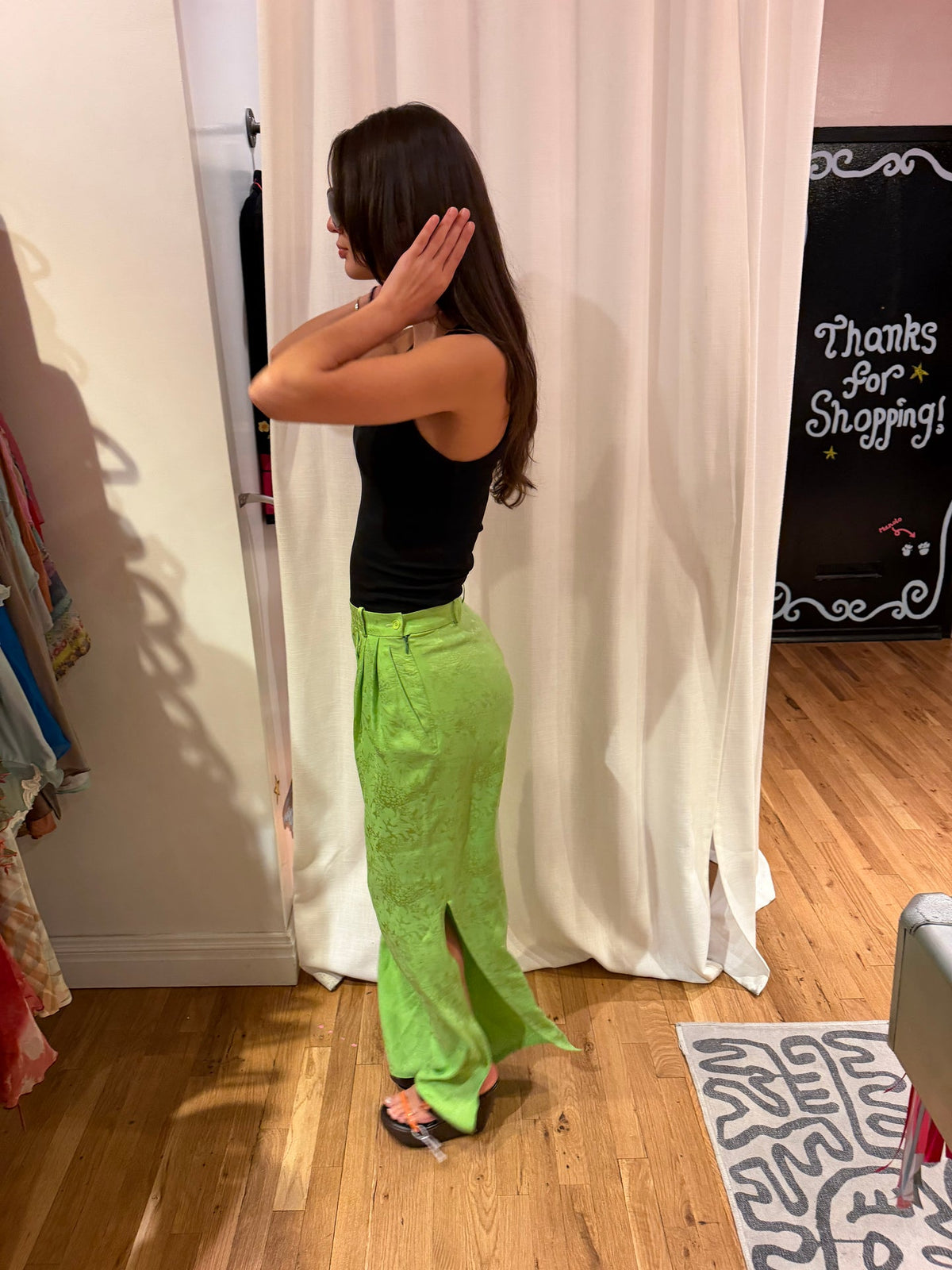 Vintage green YSL silk pants - TUV #12131