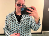 Italian Iridescent Black and Blue Oversized Jacket