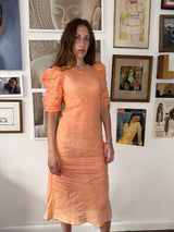 French Linen 80s Bias Cut Dress