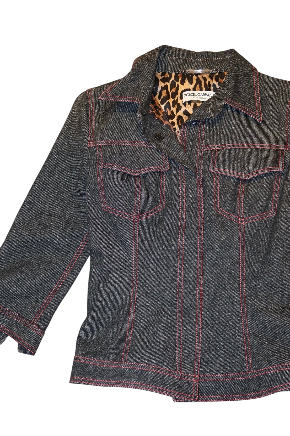 Dolce & Gabbana denim jacket with red stitching (40)