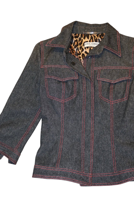 Dolce & Gabbana denim jacket with red stitching (40)