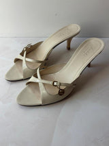 Gucci US 8 Ivory Leather Sandal