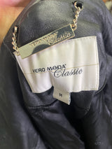 Black Leather Lace-Up Corset Coat
