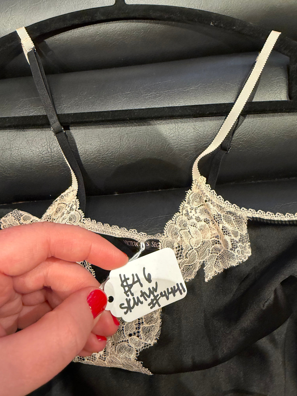 Victoria’s Secret slip black with lace - tuv #4441