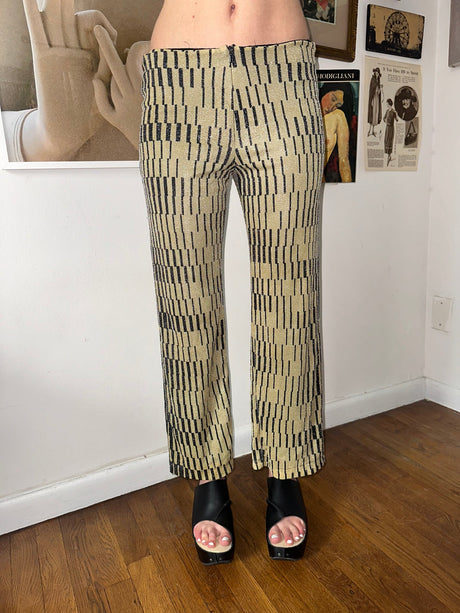 Vivienne Tam Mesh Metallic Pants