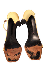 Gucci pastel yellow heels with silver horsebit (8B)