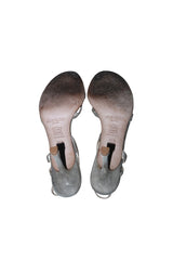 Jimmy Choo metallic silver strappy heels (37.5)