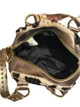Dolce & Gabbana faux fur cow print bag with metallic straps