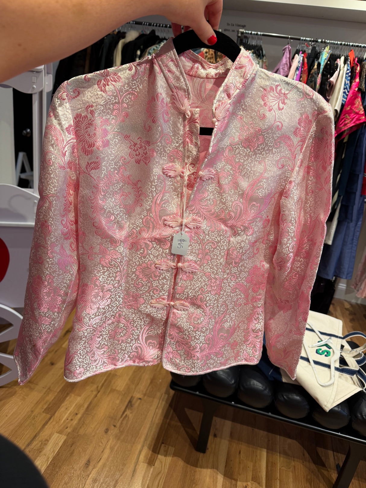 Pink tang Asian style jacket - sku tuv #327