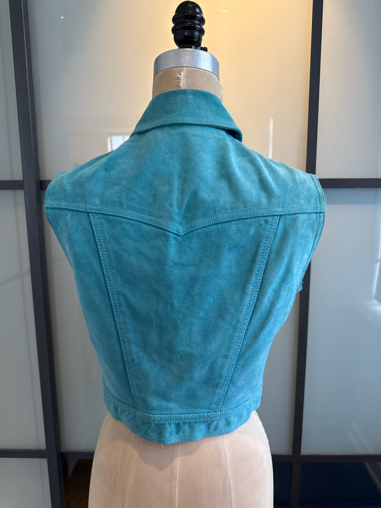 Versus Versace Teal Blue Suede Vest