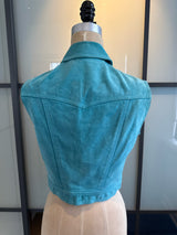 Versus Versace Teal Blue Suede Vest