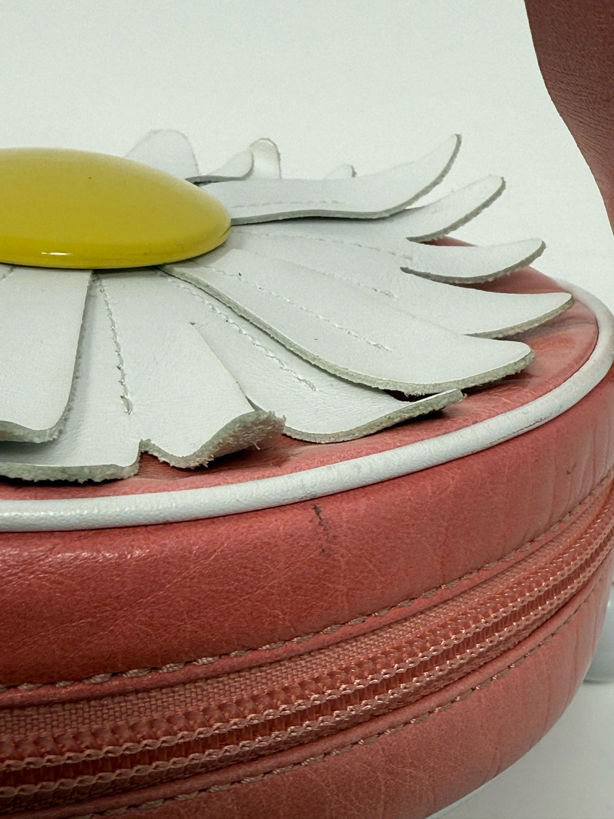 Moschino Peach and White Daisy Circle Bag