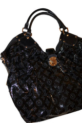 Louis Vuitton black Mahina hobo large bag