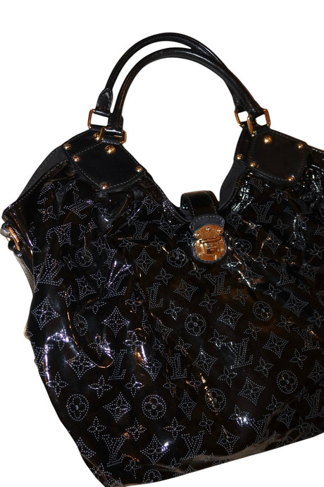 Louis Vuitton black Mahina hobo large bag