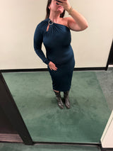 Just Cavalli Navy one shoulder dress