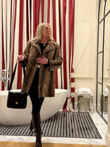 Rare Leopard Fur with Leather Trim Jacket