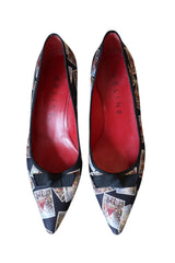 Celine black satin postcard kitten heels (36.5)