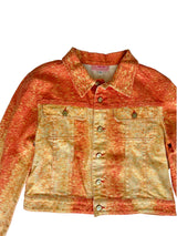 Roberto Cavalli orange and yellow glitter jacket