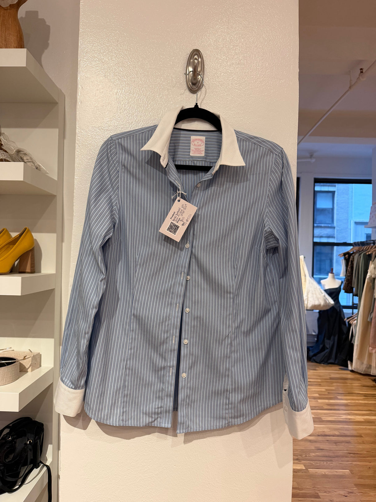 Brooks brothers slim fit blue pin stripe shirt #5321