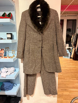 Vintage wool + silk blend tweed 2 piece set - blazer size 10 pants size 12 - TUV #1231