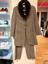 Vintage wool + silk blend tweed 2 piece set - blazer size 10 pants size 12 - TUV #1231
