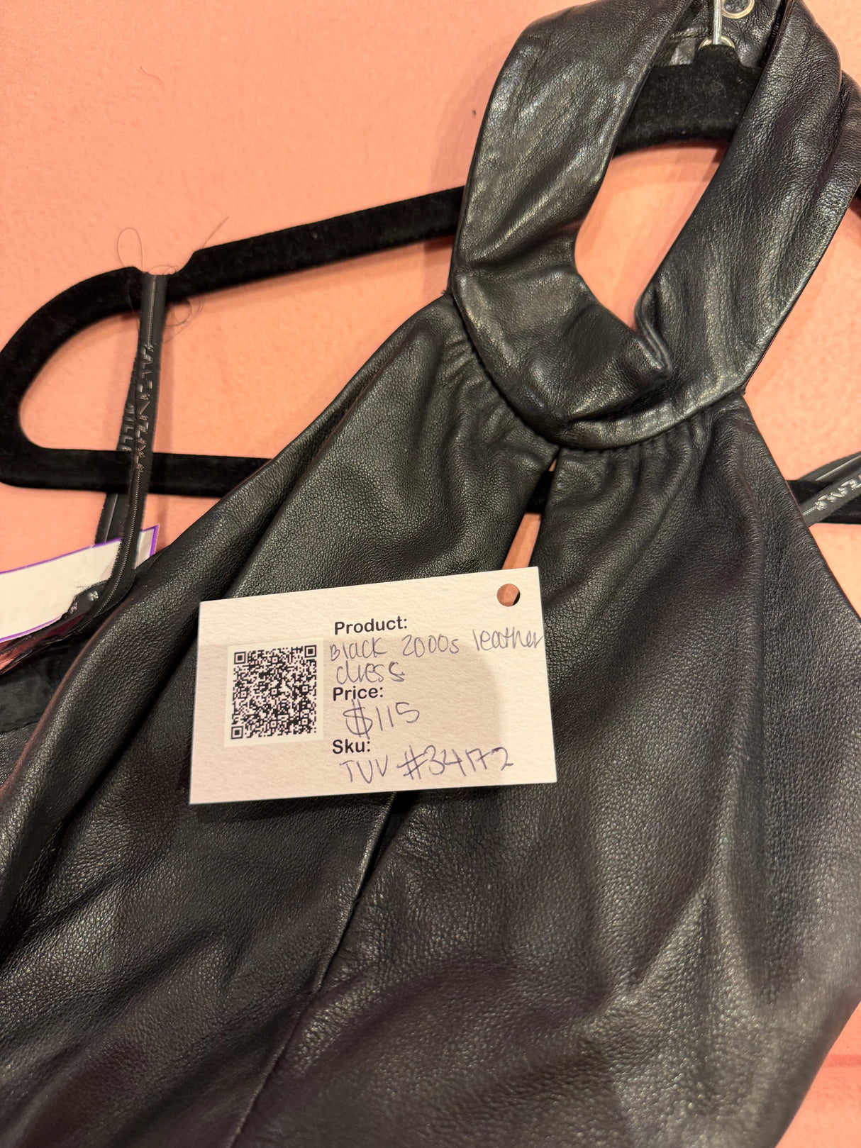 Black 2000s leather dress size 12 TUV #34172