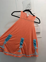 Upcycled orange champagne tank - handmade