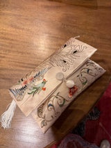 Vintage white silk purse - TUV #2