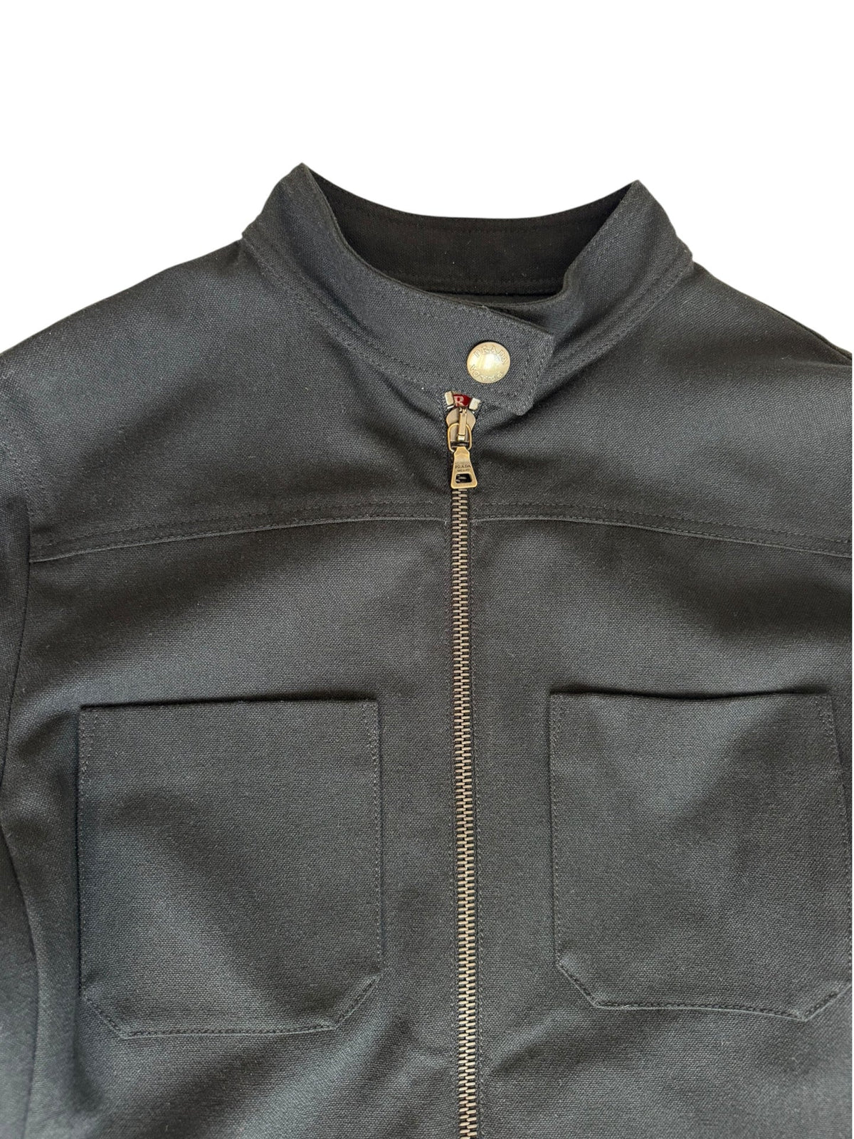 Prada black cropped moto jacket (sz 38)