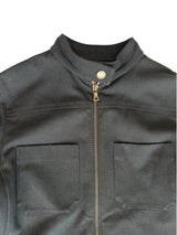 Prada black cropped moto jacket (sz 38)