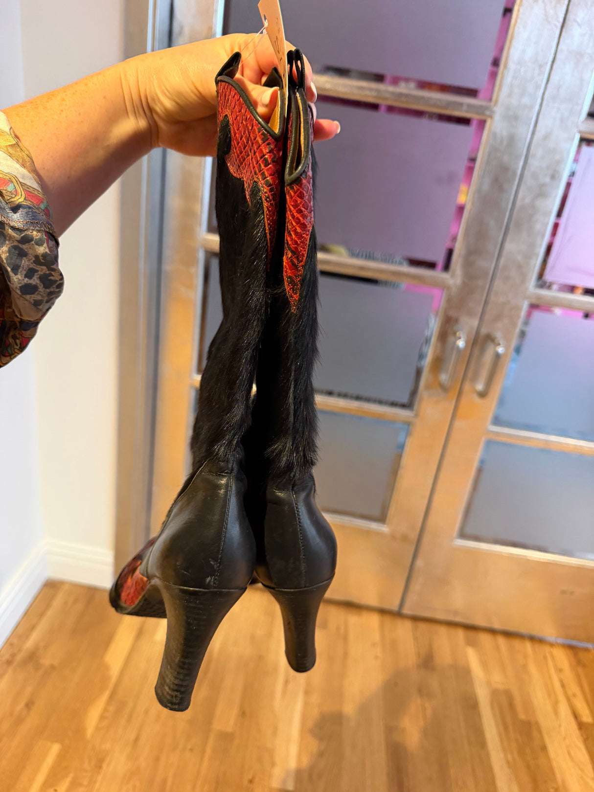 Pony hair and snakeskin boots TUV #32