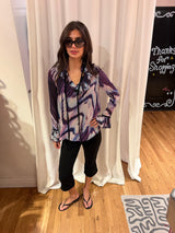 Cavalli purple tie die blouse TUV #12562