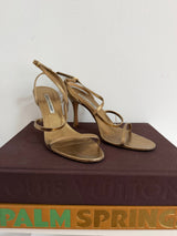 Manolo Blahnik Gold Strappy Sandals - size 39