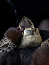 Rare Mini Gold Crystal Embellished Vintage Fendi