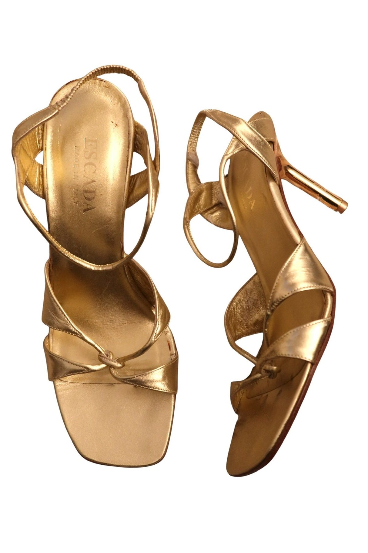 Escada gold strappy heels (8B)