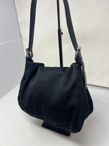 #69 Fendi Mamma Baguette Black neoprene Leather