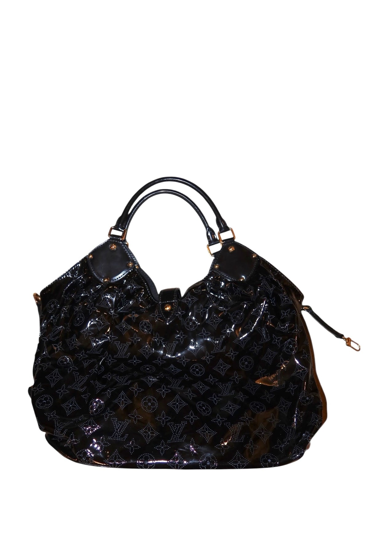Louis Vuitton black Mahina hobo large bag