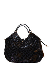 Louis Vuitton black Mahina hobo large bag
