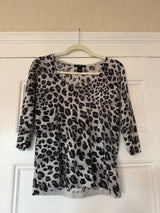 August silk cheetah gray top - sku tuv #55667
