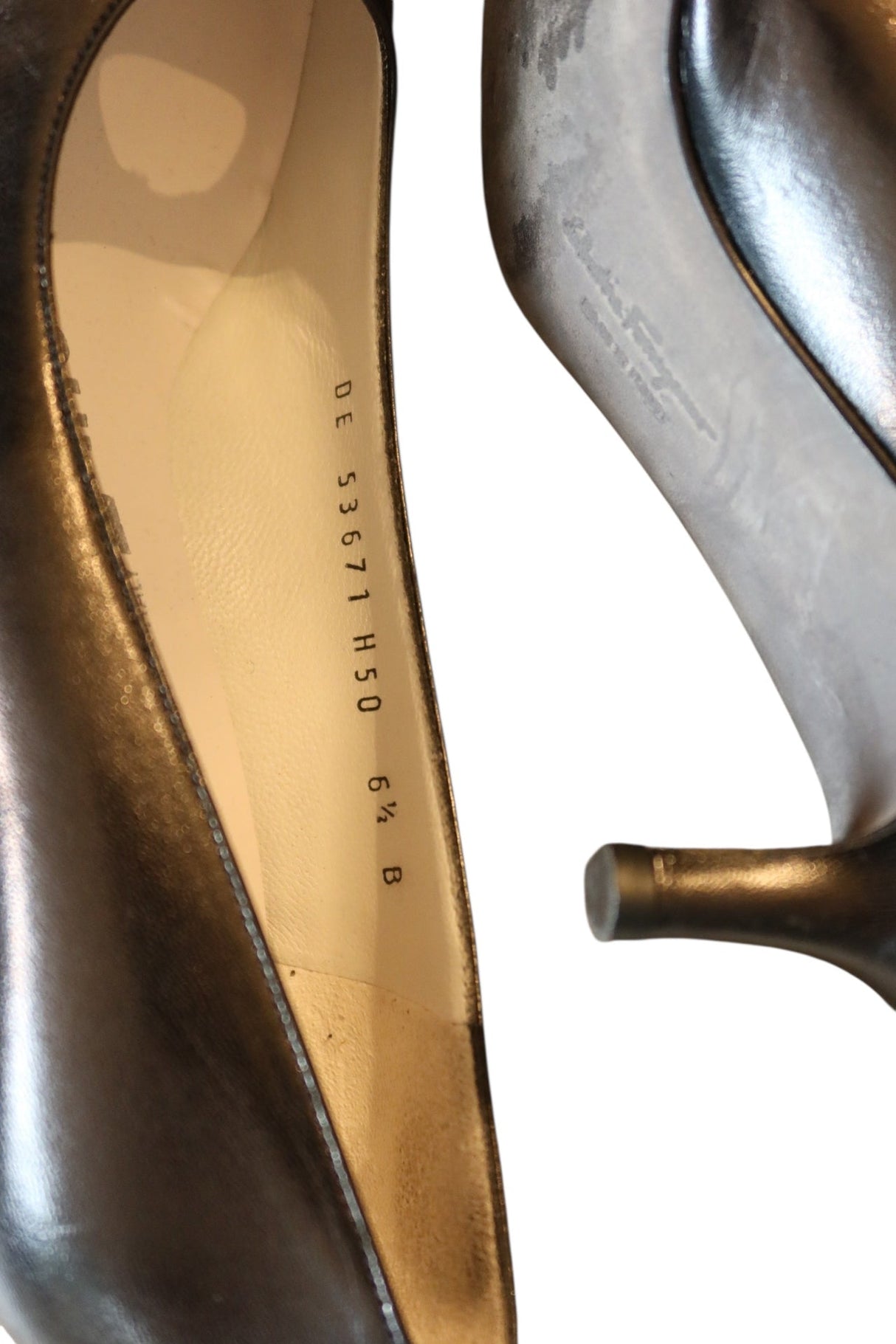 Salvatore Ferragamo black kitten heels with logo detail (6.5)
